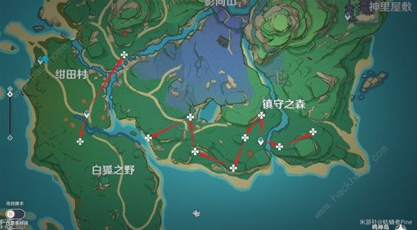 原神4.3绯樱绣球采集路线位置大全 最新绯樱绣球收集图一览图片7