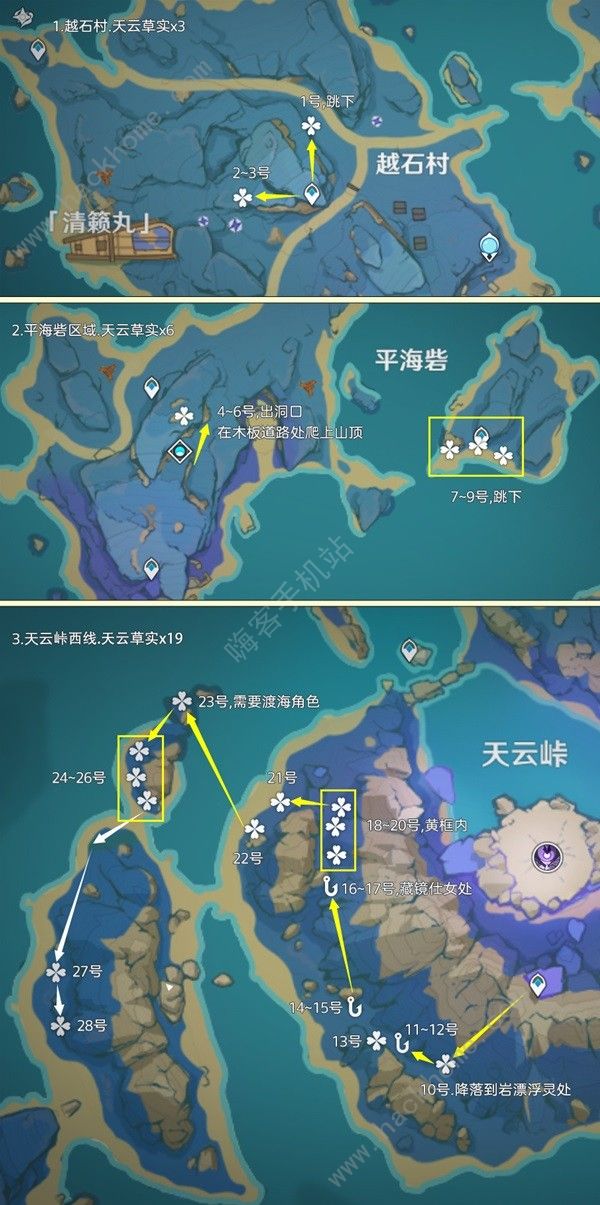 原神4.3天云草实收集攻略 4.3天云草实突破材料收集路线一览​