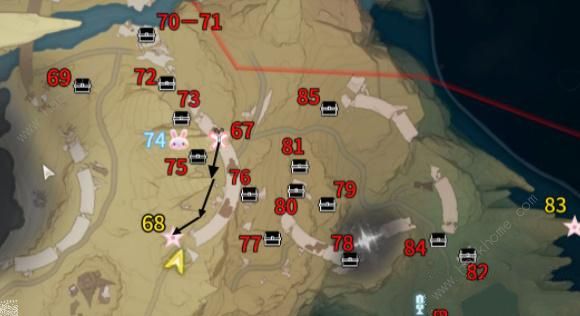 鸣潮荒石高地全收集攻略 荒石高地全部位置一览图片7