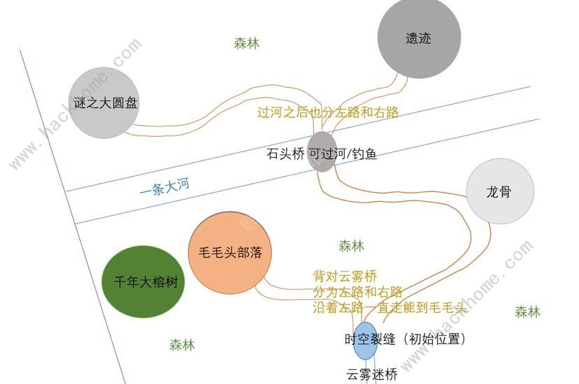 摩尔庄园黑森林超详细攻略：鱼种、资源分布、黑色产物、毛毛头总汇图片3