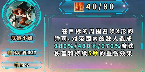 金铲铲之战S9.5厄运小姐怎么玩 S9.5厄运小姐实战技能详解图片2